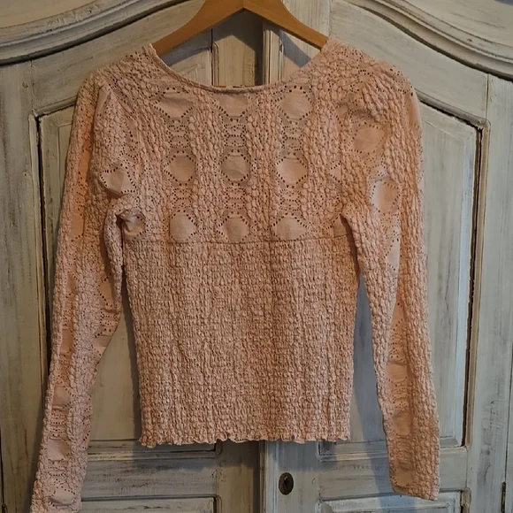 gimmicks by BKE Women's Pink Lace Top - Picture 3 of 4